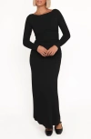 Petal And Pup Petal & Pup Warren Long Sleeve Maxi Dress In Black