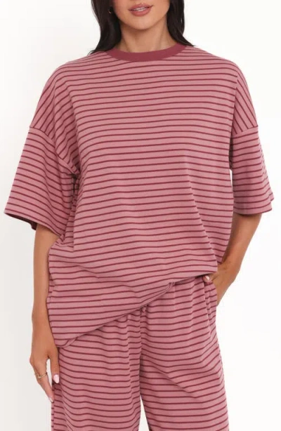 Petal And Pup Petal & Pup Wilda Oversize Stripe T-shirt In Pink