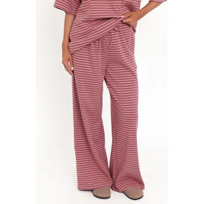 Petal And Pup Petal & Pup Wilda Stripe Knit Drawstring Pants In Pink
