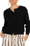 Petal And Pup Petal & Pup Wilde Bow Front Cardigan In Black