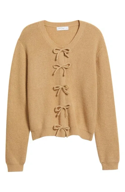 Petal And Pup Petal & Pup Wilde Bow Front Cardigan In Gold