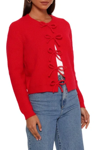 Petal And Pup Petal & Pup Wilde Bow Front Cardigan In Red