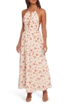 Petal And Pup Petal & Pup Wilder Floral Maxi Halter Sundress In Pink