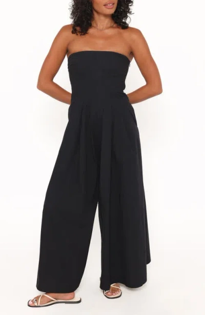 Petal And Pup Petal & Pup Wren Strapless Wide Leg Jumpsuit In Black