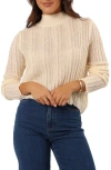 Petal And Pup Petal & Pup Wynford Scallop Mock Neck Sweater In Neutral