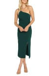 Petal And Pup Petal & Pup Xiomar One-shoulder Midi Dress In Green