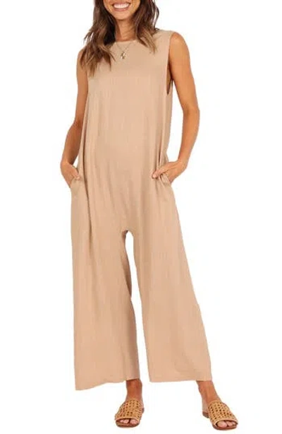 Petal And Pup Petal & Pup Yardlee Sleeveless Jumpsuit In Brown