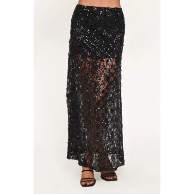 Petal And Pup Petal & Pup Yonder Sequin Lace Maxi Skirt In Black