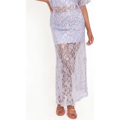 Petal And Pup Petal & Pup Yonder Sequin Lace Maxi Skirt In Green