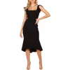 Petal And Pup Petal & Pup Yvonne Ruffle Trim Cutout High-low Dress In Black