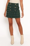 Petal And Pup Petal & Pup Zadia Button Front Tweed Miniskirt In Green