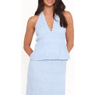 Petal And Pup Petal & Pup Zafira Textured Halter Top In Blue