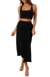 Petal And Pup Petal & Pup Zanita Crop Tank & Midi Skirt Set In Black