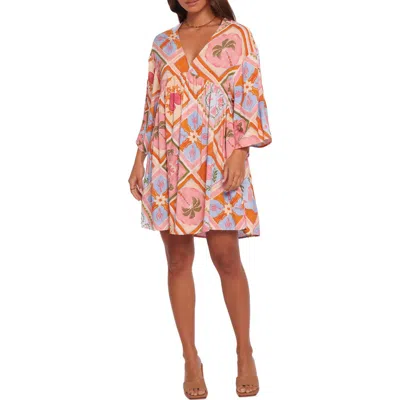 Petal And Pup Petal & Pup Zanna Long Sleeve Minidress In Multi