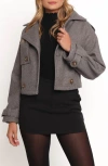 Petal And Pup Petal & Pup Zayda Crop Trench Coat In Gray