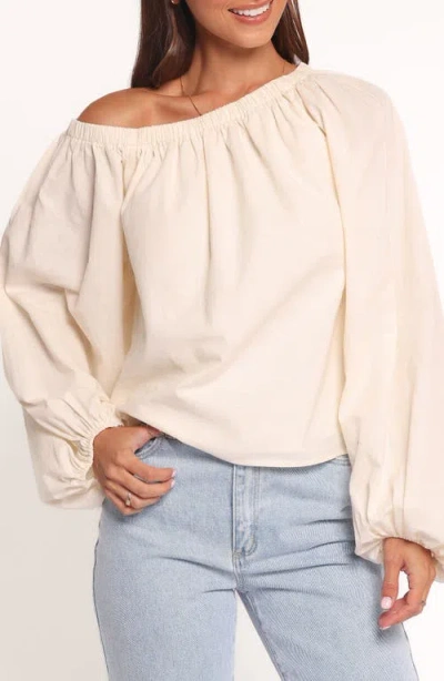 Petal And Pup Petal & Pup Zion One-shoulder Cotton & Linen Top In Neutral