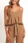 Petal And Pup Petal & Pup Zuva Cotton & Linen Top In Brown