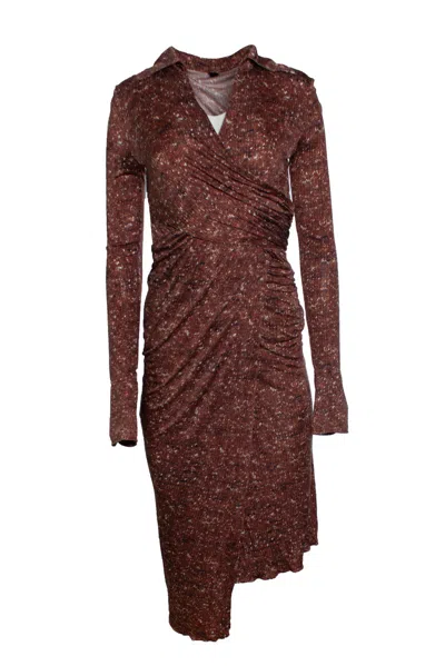 Petar Petrov , Aggy Printed Silk Midi Wrap Dress In Brown