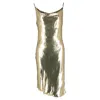 Petar Petrov Alena Draped Lamé Midi Dress In Metallic Gold Polyester In Gold