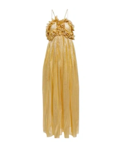 Petar Petrov Allas Silk-blend Maxi Dress In Yellow