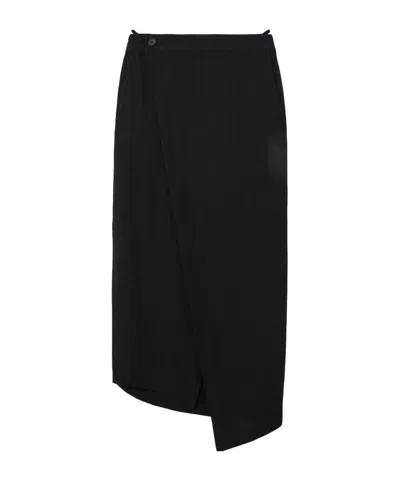 Petar Petrov Asymmetric Cady Maxi Wrap Skirt In Black