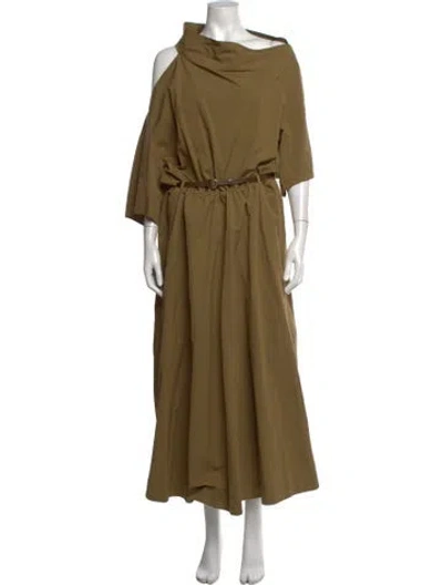 Pre-owned Petar Petrov Asymmetrical Long Dress In Green