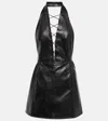 Petar Petrov Atkins Lace-up Leather Mini Dress In Black