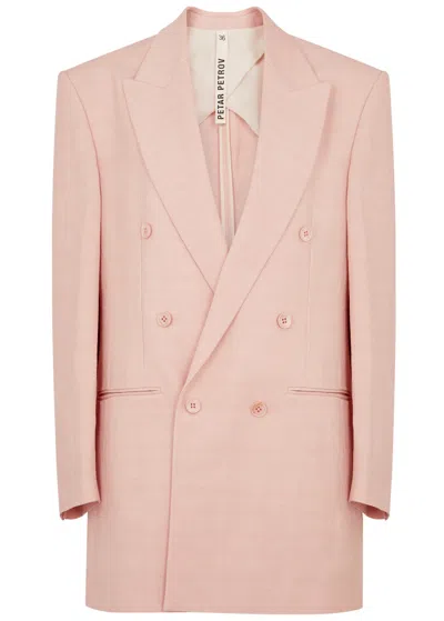 Petar Petrov Back To Town Double-breasted Blazer In Light Pink