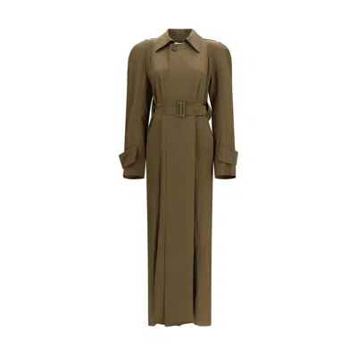Petar Petrov Belted Trench Coat In Green