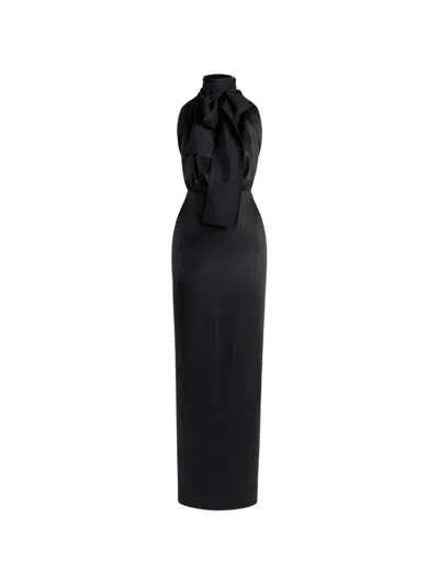 Petar Petrov Bow-detail Sleeveless Midi Dress In Black