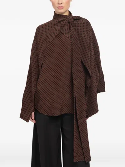 Petar Petrov 서클 블라우스 In Brown