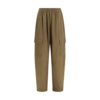 PETAR PETROV BROWN SILK CARGO PANTS