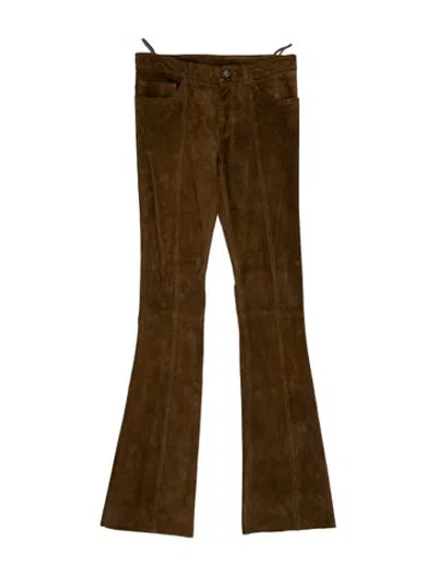 Pre-owned Petar Petrov Calf Leather Flared Pants W/ Tags In Brown