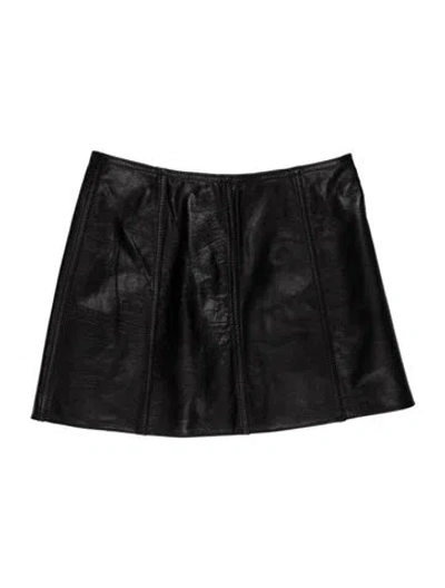 Pre-owned Petar Petrov Calf Leather Mini Skirt In Black