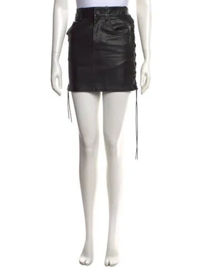 Pre-owned Petar Petrov Calf Leather Mini Skirt W/ Tags In Black