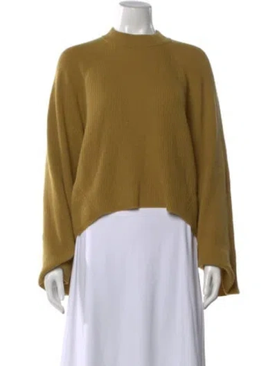 Pre-owned Petar Petrov Cashmere Mock Neck Sweater In Yellow