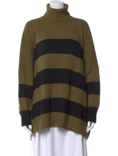 Pre-owned Petar Petrov Cashmere Striped Sweater In Green