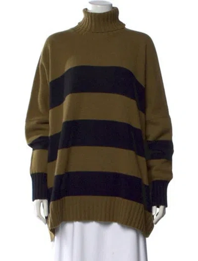 Pre-owned Petar Petrov Cashmere Striped Sweater In Green