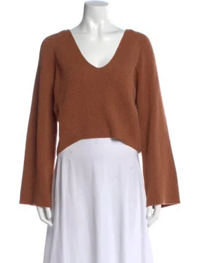 Pre-owned Petar Petrov Cashmere V-neck Sweater In Brown