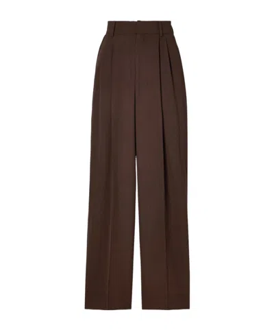 Petar Petrov Casual High Waist Wide Leg Pants In Brown