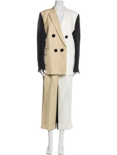 Pre-owned Petar Petrov Colorblock Pattern Set In Neutral