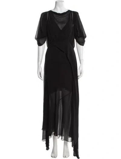 Pre-owned Petar Petrov Cowl Neck Long Dress In Black