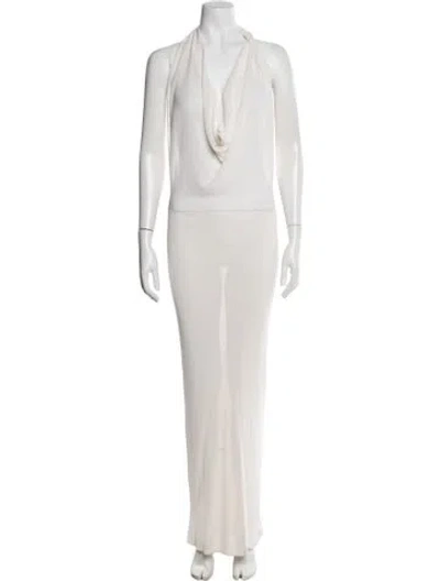 Pre-owned Petar Petrov Cowl Neck Long Dress In Neutral