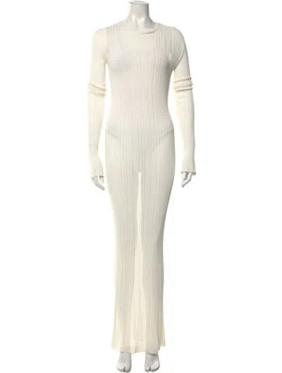 Pre-owned Petar Petrov Crew Neck Long Dress In Neutral