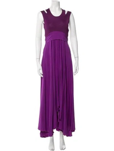 Pre-owned Petar Petrov Crew Neck Long Dress In Purple