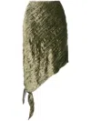 Petar Petrov Crinkle-finish Asymmetric Mini Skirt In Grün