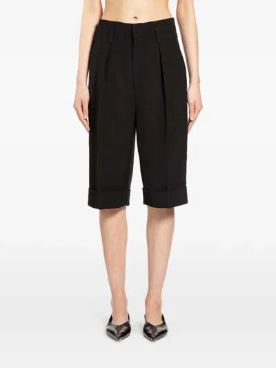 Petar Petrov Cuffed Tailored Shorts In Black