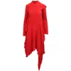 Petar Petrov Dana Asymmetric Ruffled Dress In Red Silk In Red