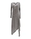 Petar Petrov Dasha Striped Midi Dress In White Viscose In White