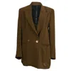Petar Petrov Double-breasted Blazer With Pockets In Olive Wool In Green